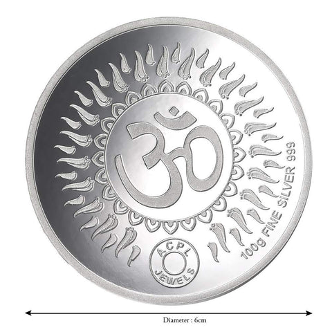 Lakshmi Ganesha Pure Silver 100 Grams coins
