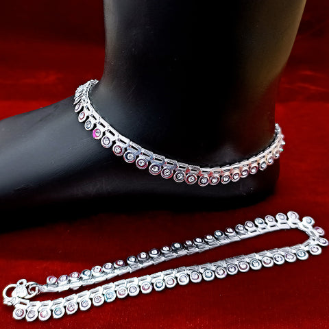 Silver Anklet 10.5 inches (Set of 2) - Design 74 - PAAIE