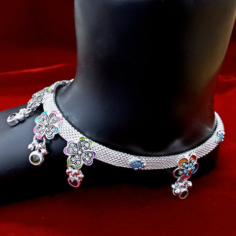 Silver Anklet 10.5 inches (Set of 2) - Design 77 - PAAIE