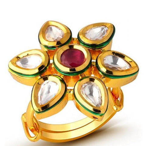 Designer Kundan Adjustable Ring (Design 103)