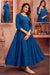 Teal Blue Anarkali Style Kurti With Embroidery Work For Casual & Party Wear (K781)