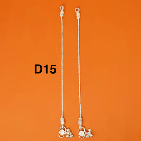 Designer Silver Anklet (D15 Design) - 7 inches - PAAIE