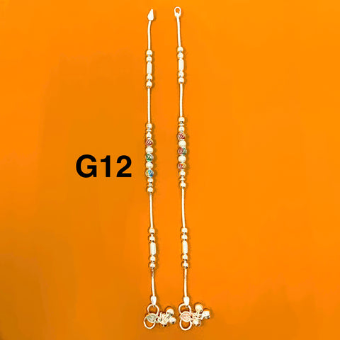 Silver Anklet (G12 Design) - 8.5 inches - PAAIE