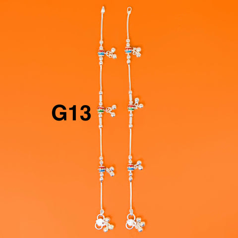 Silver Anklet (G13 Design) - 8.5 inches - PAAIE
