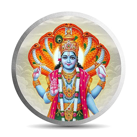 999 Pure Silver Guru Vishnu Ji 10 Grams Coin (Design 34)