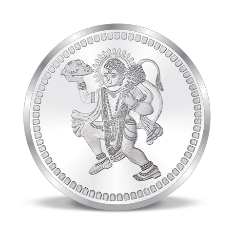 999 Lord Hanuman Pure Silver Coin