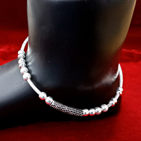 Silver Anklet 10.5 inches (Set of 2) - Design 84 - PAAIE