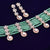 Green Color Rose Gold American Diamond Necklace with Earrings (D100) - PAAIE