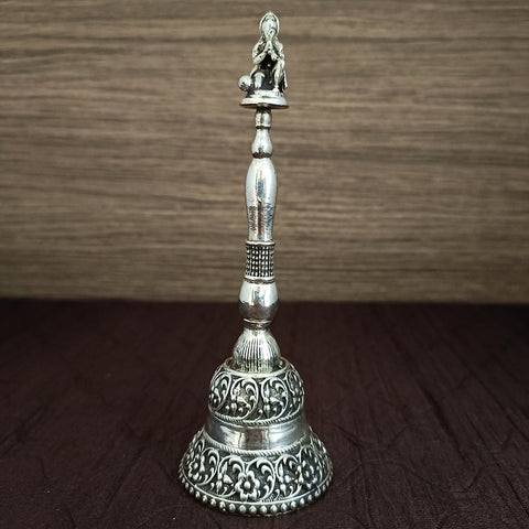 925 Solid Silver Pooja Hand Bell (D8)