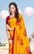 Designer Yellow/Red Georgette Printed Saree for Casual Wear (D404)