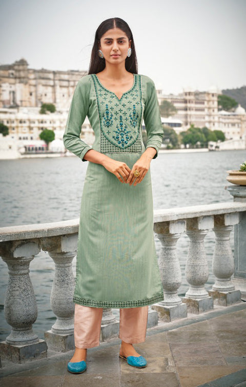 Indian Ethnic Green Color Kurti (K96) - PAAIE