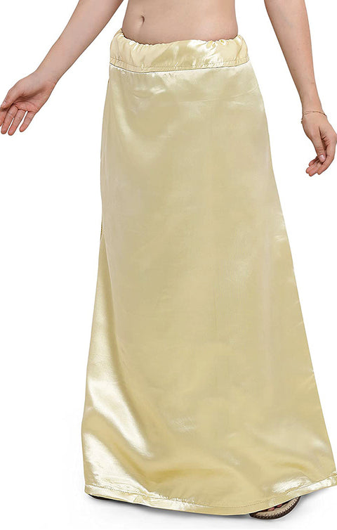 Readymade Petticoats in Goldens Color for Saree (Satin)