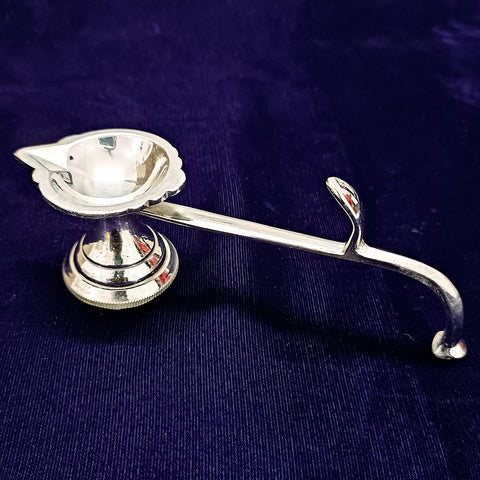 925 Silver Long Diya with Handle (Design 33) - PAAIE