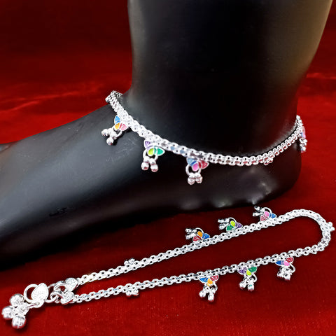 Silver Anklet 10 inches (Set of 2) - Design 94 - PAAIE