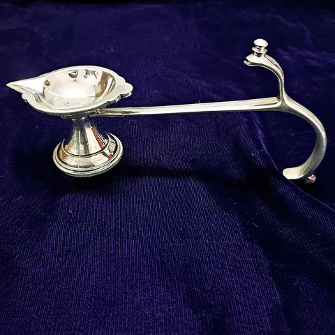 925 Silver Long Diya with Handle (Design 32) - PAAIE