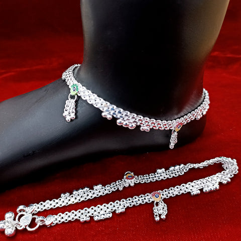 Silver Anklet 10 inches (Set of 2) - Design 97 - PAAIE