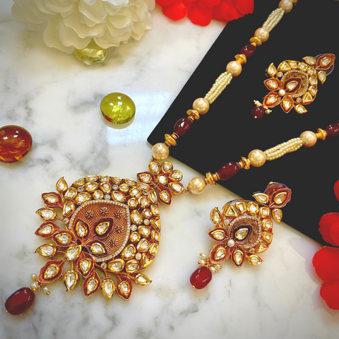 Gold Plated Bridal Premium Kundan Set (D76)