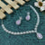 Designer Semi-Precious American Diamond Pink Necklace with Earrings (D701)