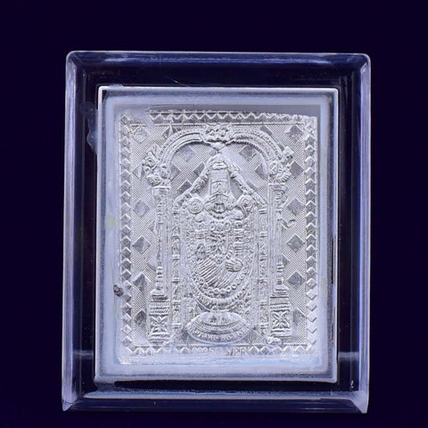 Tirupathi Bala Ji Pure Silver Frame for Housewarming, Gift and Pooja 2 X 2.5 (Inches) - PAAIE