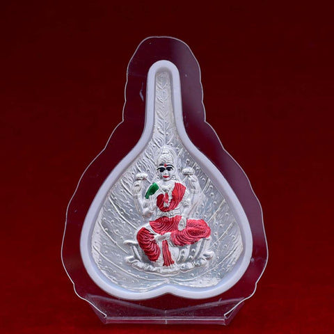 Laxmi Maa Pure Silver Frame for Housewarming, Gift and Pooja 4 x 2.8 (Inches) - PAAIE