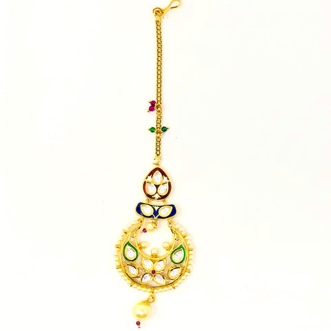 Chandbali Style Gold Plated Maang Tika (D6) - PAAIE