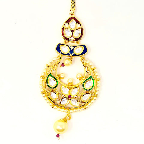 Chandbali Style Gold Plated Maang Tika (D6) - PAAIE