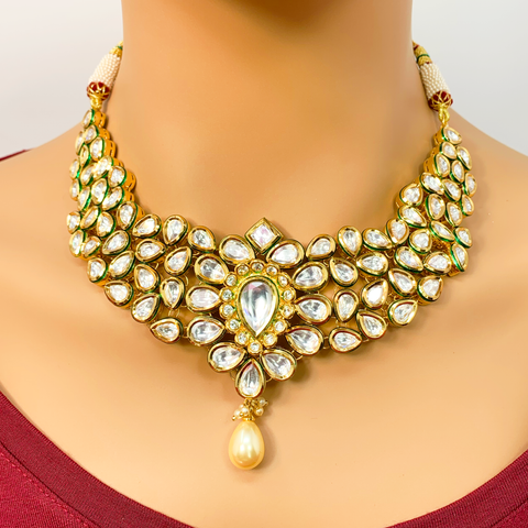 Gold Plated Kundan Set - PAAIE