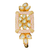 Baby Pink Rectangular Designer Gold Plated Kundan Bracelet - PAAIE