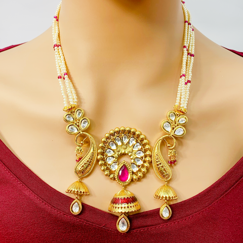 Premium Quality Gold Plated Kundan Necklace set for Women - PAAIE