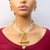 Beaded Gold Plated Brown and Red Kundan Set - PAAIE
