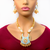 Gold Plated Kundan Baby Blue Necklace Set - PAAIE
