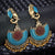 Elephant Design Blue Red Earrings - PAAIE