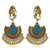 Elephant Design Orange Blue Earrings - PAAIE