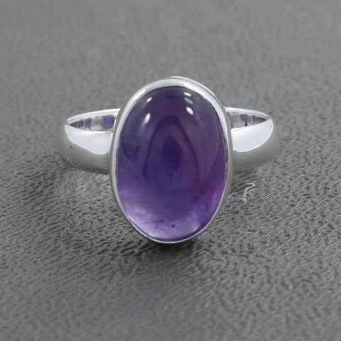 925 Sterling Silver Amethyst Gemstone Ring (D23) - PAAIE