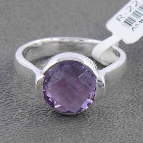 925 Sterling Silver Amethyst Gemstone Ring (D58) - PAAIE