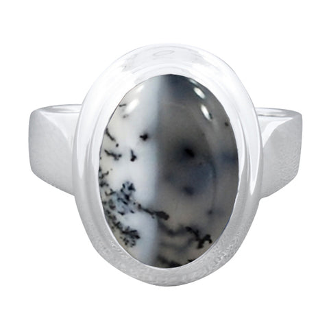 925 Sterling Silver Dendritic Opal Gemstone Ring (D62) - PAAIE