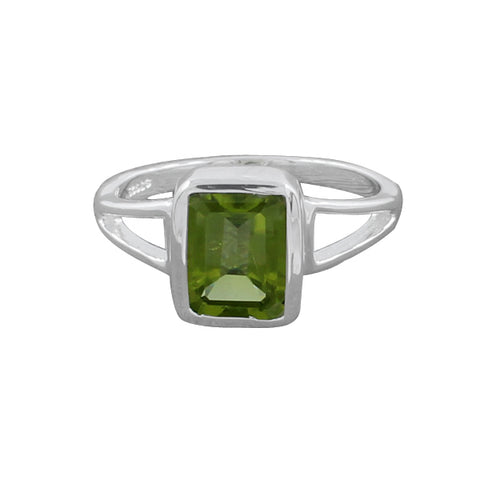 925 Sterling Silver Peridot Gemstone Ring (D66) - PAAIE