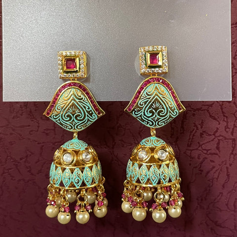 Gold Plated Kundan Premium Earrings (E403)