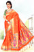 Orange and Colorful Designer Saree - PAAIE