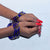 Eye catching Glass Bangles Set in Blue & Gold Lines for Girls & Women (Design 30) - PAAIE