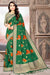 Gorgeous Green and Red Floral Saree - PAAIE