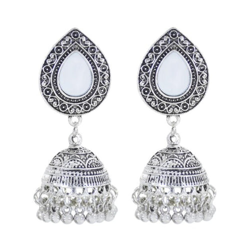 Oxidized Silver Color Traditional Jhumki Earrings (E203)