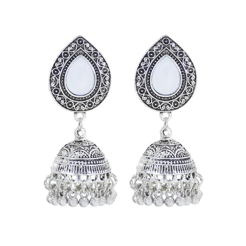 Oxidized Silver Color Traditional Jhumki Earrings (E203)