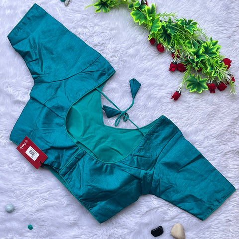 Teal Green Color Designer Plain Blouse For Wedding & Party Wear (Design 1049)