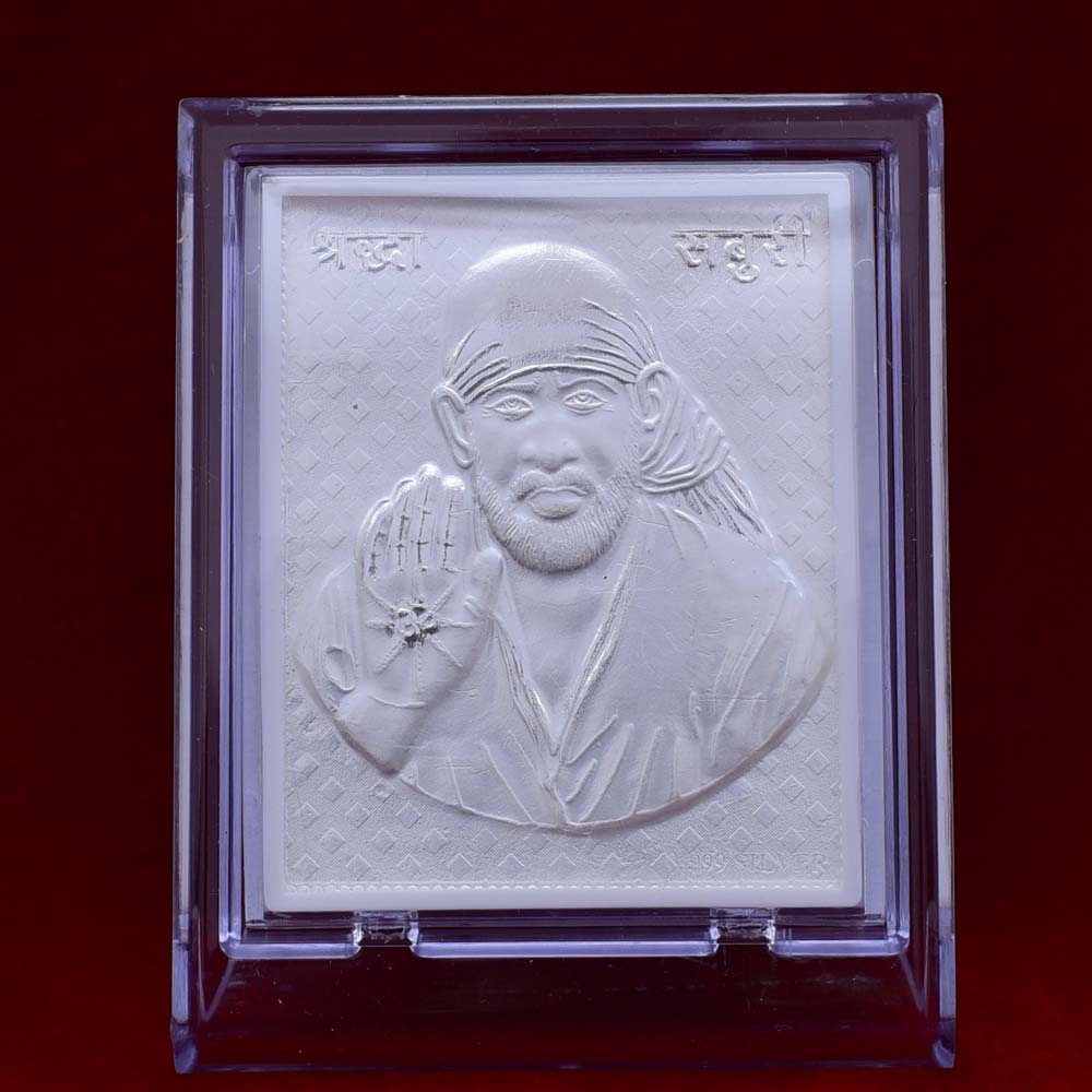 Sai Baba Krishna Pure Silver Frame for Housewarming, Gift and Pooja 4 ...
