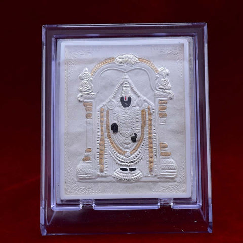 Tirupathi Bala Ji Pure Silver Frame for Housewarming, Gift and Pooja 4.2 x 3.5 (Inches) - PAAIE