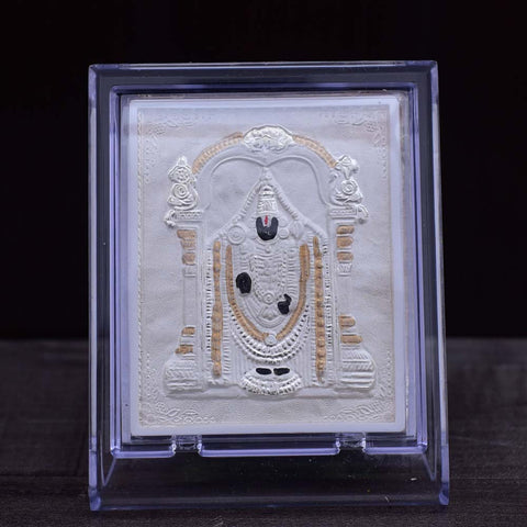 Tirupathi Bala Ji Pure Silver Frame for Housewarming, Gift and Pooja 4.2 x 3.5 (Inches) - PAAIE