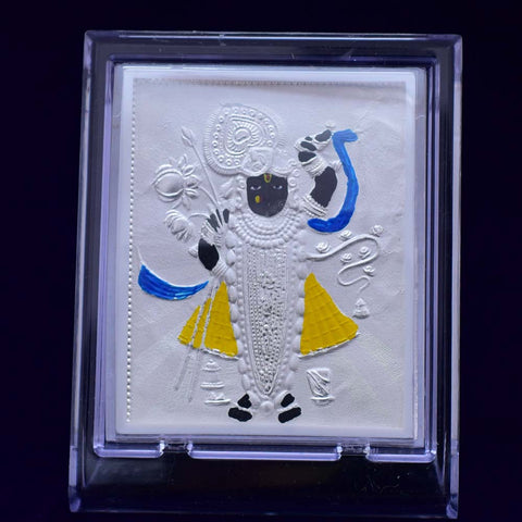 Srinath Ji Pure Silver Frame for Housewarming, Gift and Pooja 4.2 x 3.5 (Inches) - PAAIE