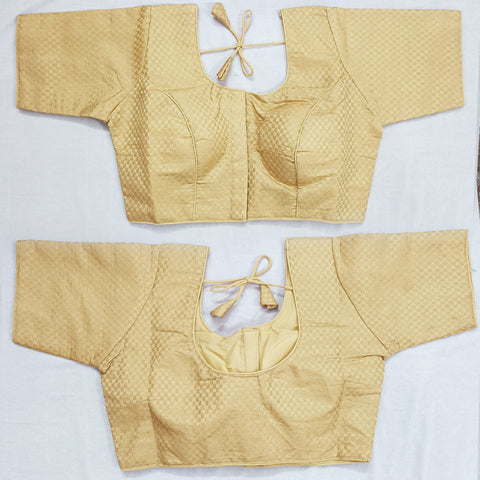 Readymade Golden Silk Embroidered Blouse For Party Wear (Design 675)