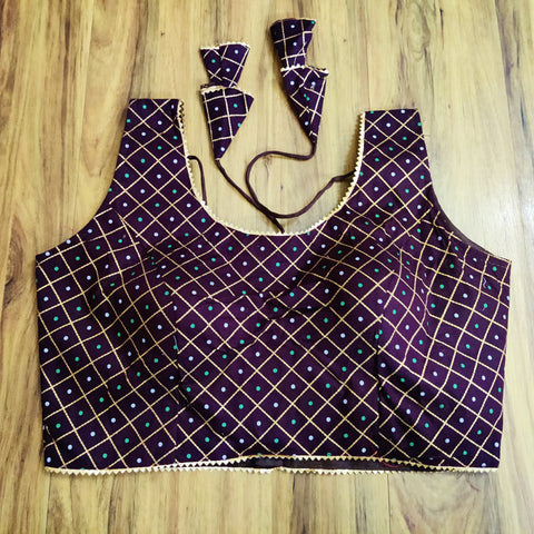 Maroon Color Readymade Printed Trends Blouse in Pure Cotton (Design 733)